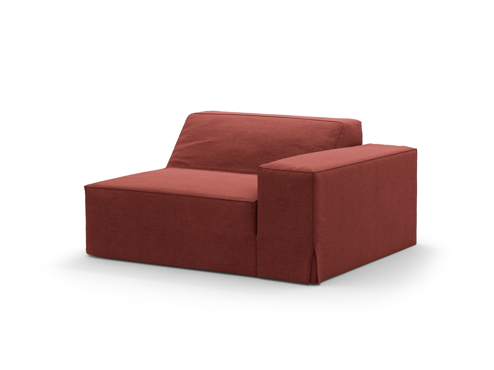 Eleganter Bezug für das rechte Modul des Jodie Sofas in Cherrywood-LINS, ideal für ein zeitgemäßes und stilvolles Zuhause.