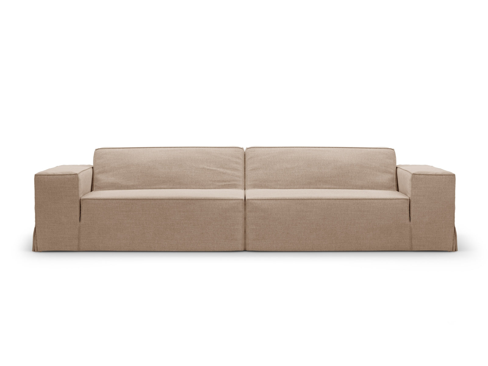 Elegantes Jodie Sofa Cover in neutralen Sandnuancen von Micadoni, ideal für einen modernen Look und optimalen Schutz Ihres Sofas.