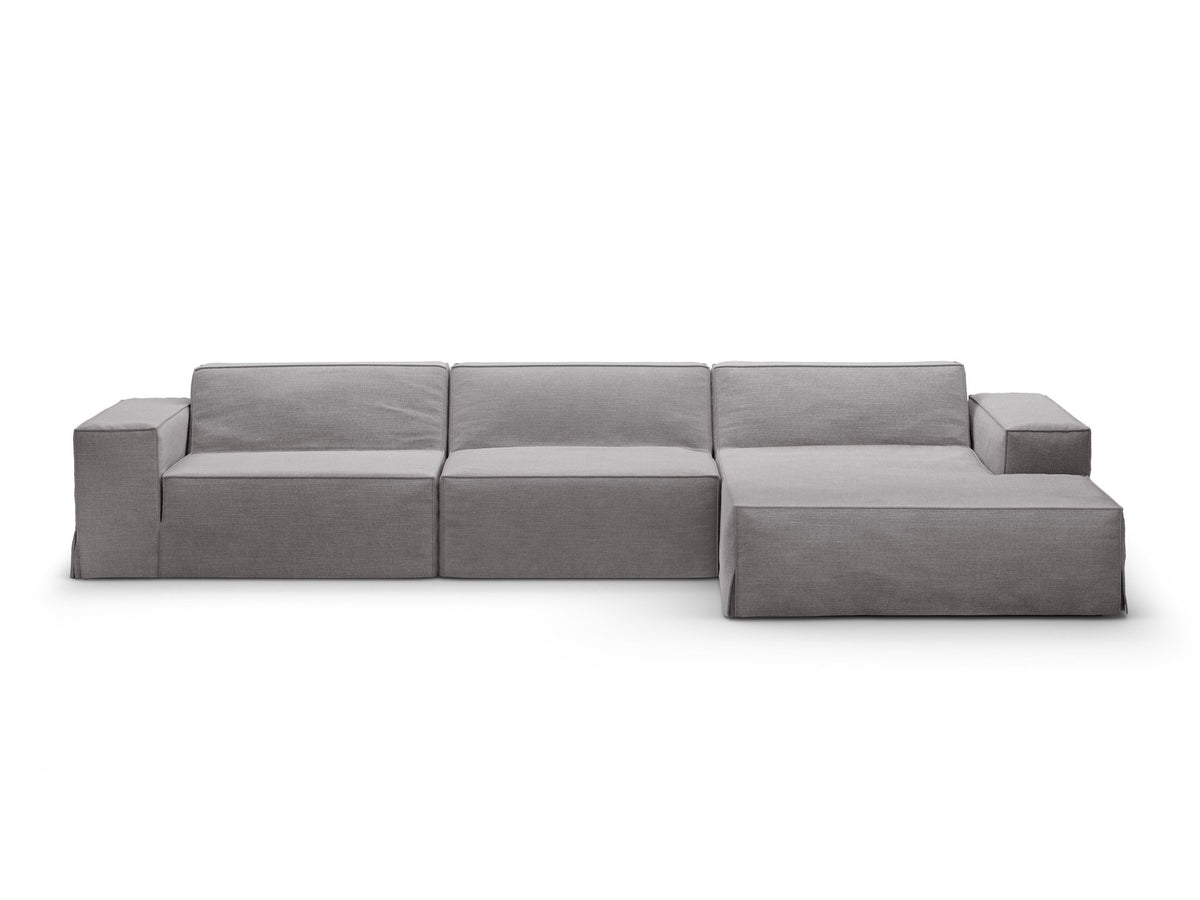 Bezug für Eckmodul rechts Jodie in Warm grey-LINS präsentiert im Onlineshop von KAQTU Design AG. Sofa-Zubehör ist von Micadoni