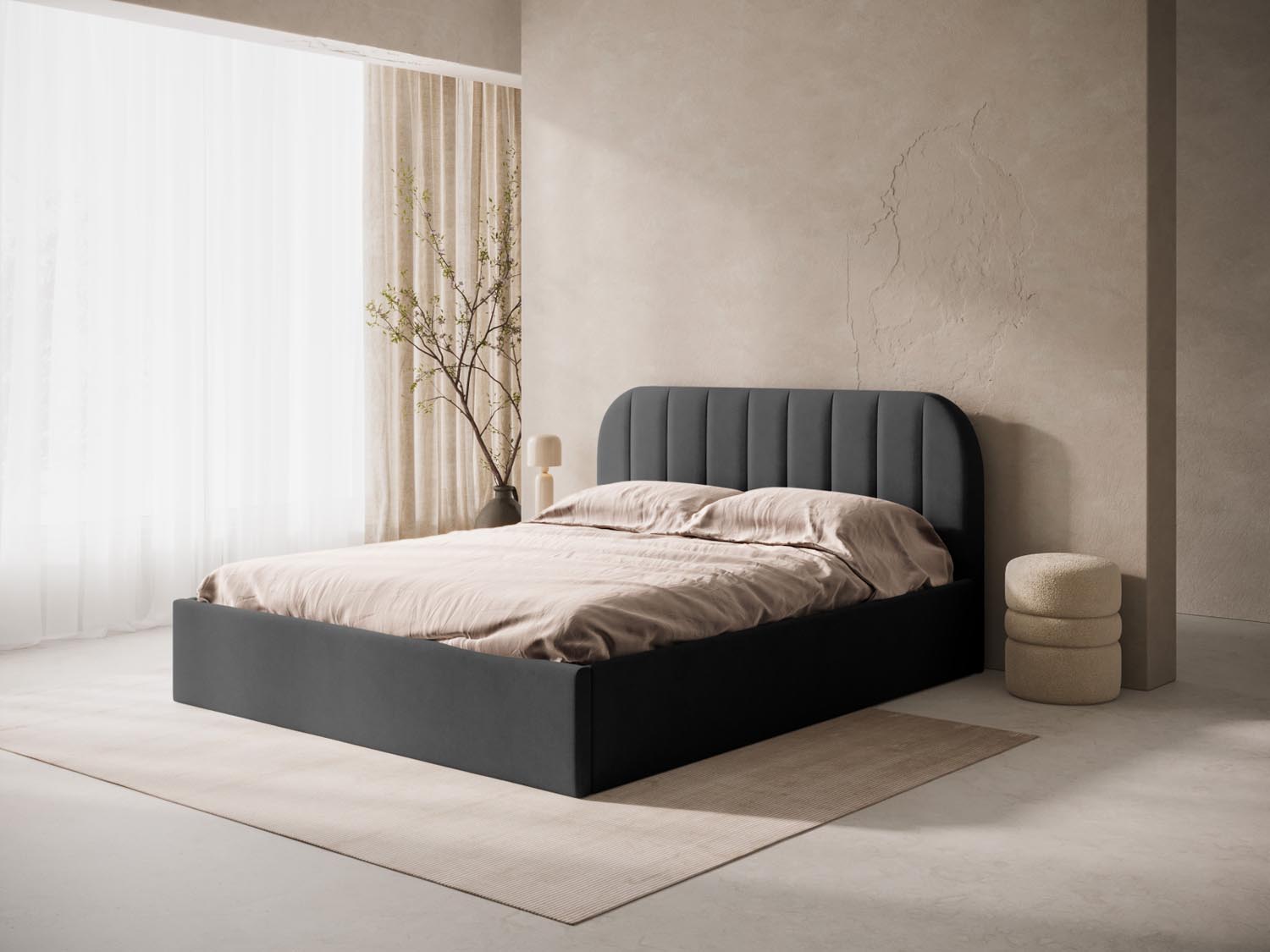 Elegantes Billy Kopfteil in Anthrazit von Micadoni, ideal für stilvolle Schlafzimmergestaltung. Hochwertige Verarbeitung und modernes Design.