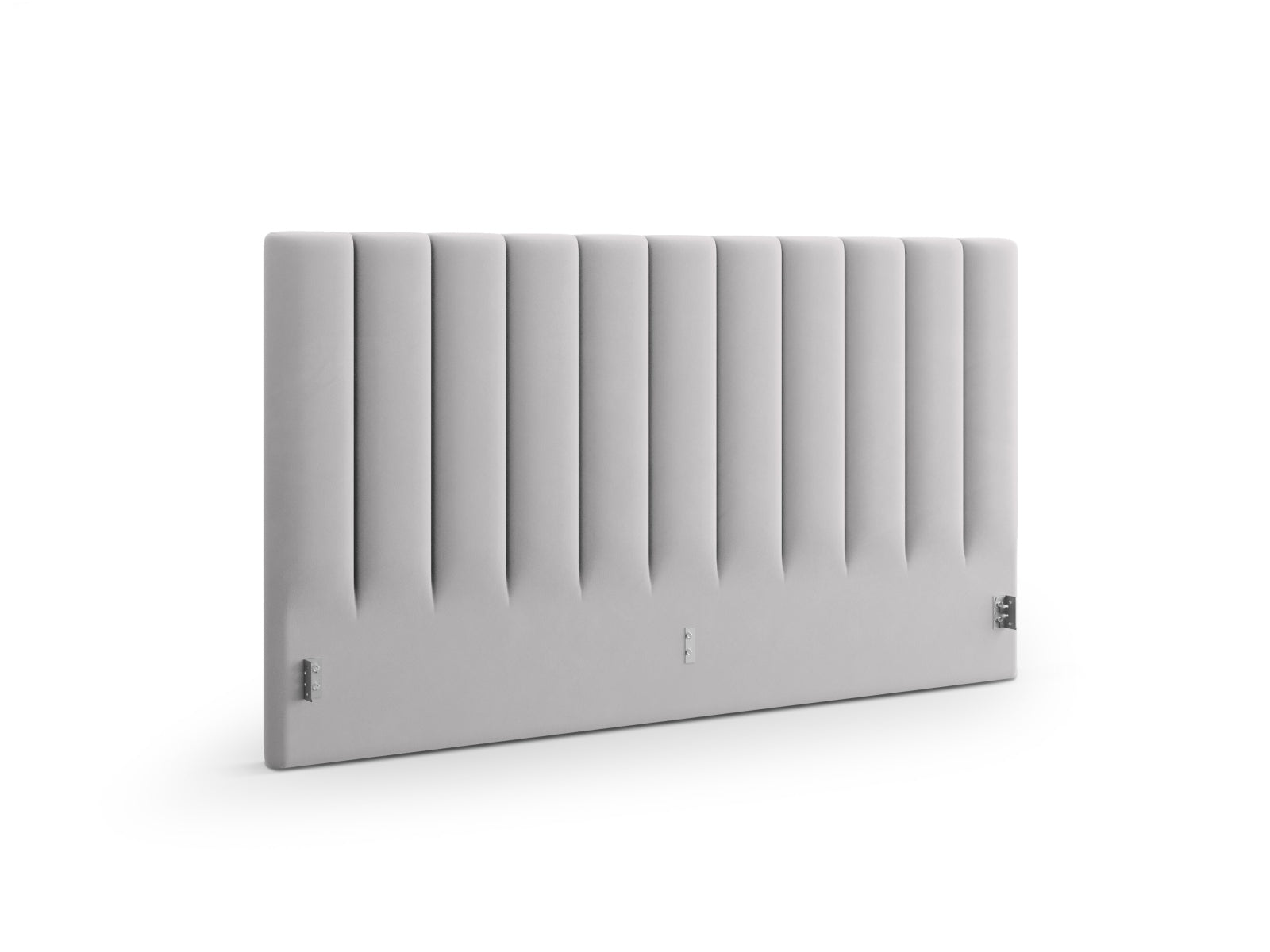 Elegantes Kopfteil Allison in 150 cm Breite, gefertigt aus hochwertigem Silver-Bluvel, ideal für stilvolle Schlafzimmergestaltung.