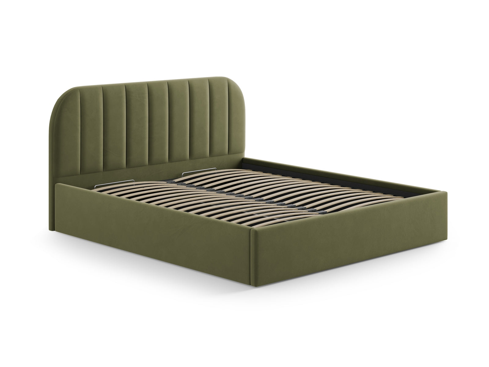 Elegantes Velour-Kopfteil Billy in sanftem Grün-Blau, ideal für ein modernes Schlafzimmer-Design. Hochwertige Verarbeitung von Micadoni.