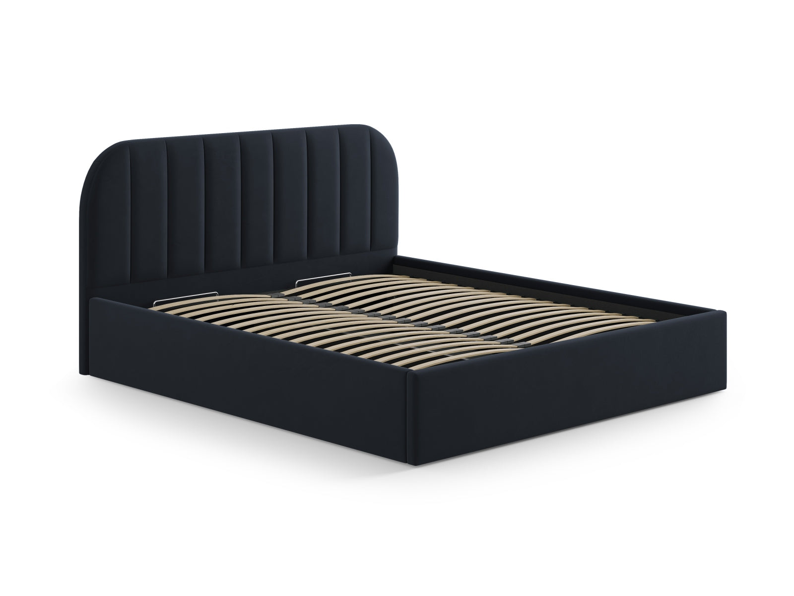 Elegantes Billy Kopfteil aus weichem Velours in sattem Blau, ideal für stilvolle Schlafzimmer und gemütliche Akzente.