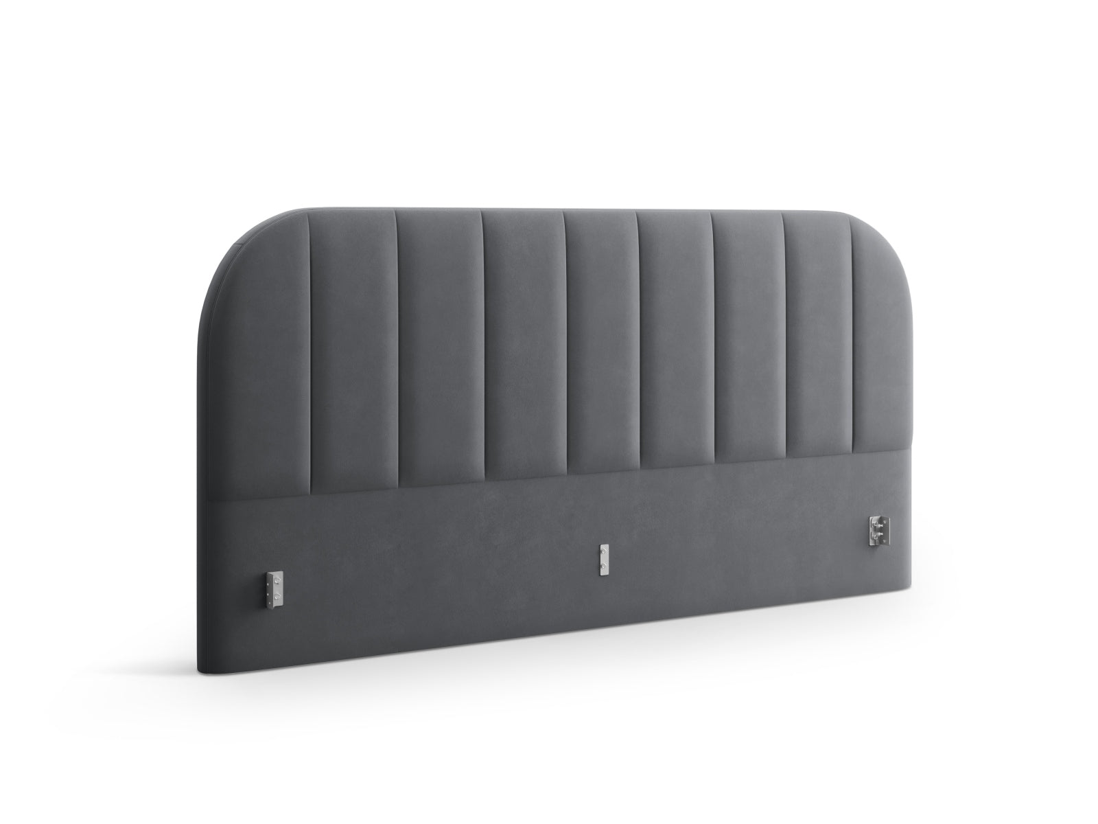 Stilvolles Kopfteil Billy aus Velours in zartem Grau, perfekt für moderne Schlafzimmer. Hochwertige Materialien und edles Design von Micadoni.