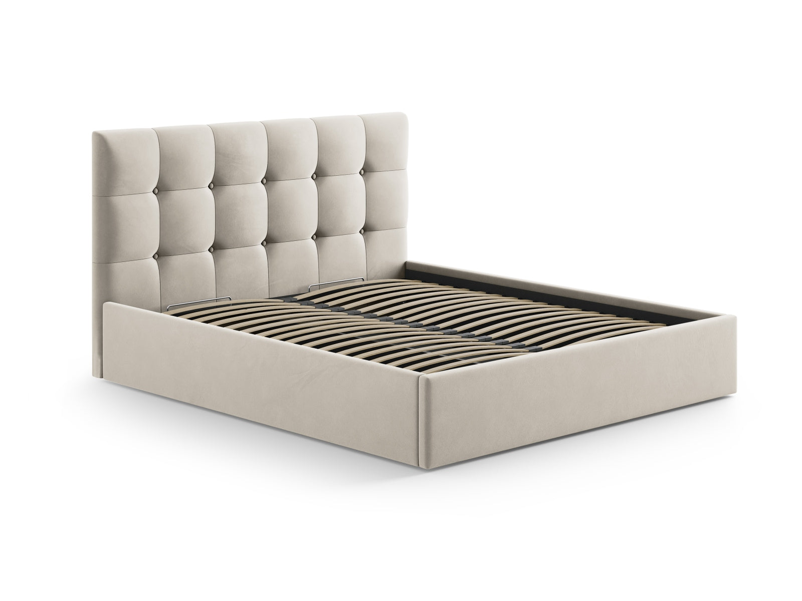 Erleben Sie das stilvolle Phaedra Velour Kopfteil von Micadoni – eine perfekte Kombination aus modernem Design und funktionalem Stauraum für Ihr Schlafzimmer.