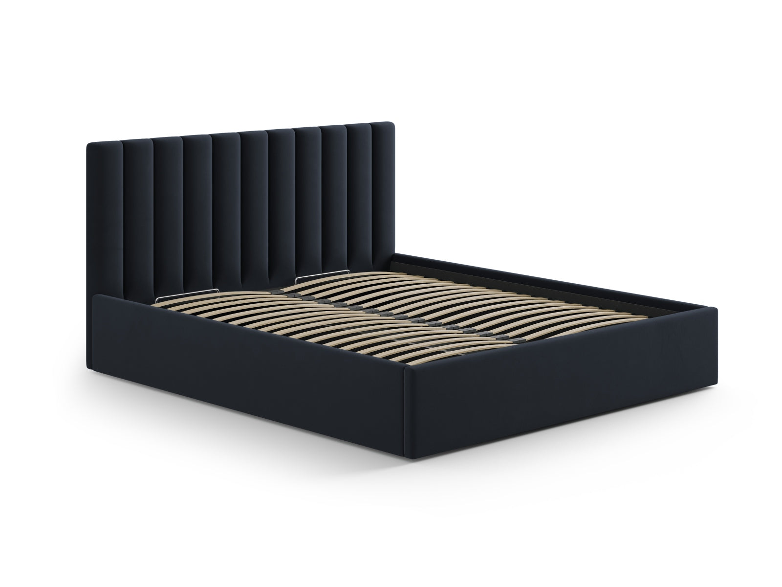 Stilvolles Kopfteil Allison in edlem Dunkelblau, 170 cm, perfekt für moderne Schlafzimmer. Hochwertige Materialien und elegantes Design von Micadoni.