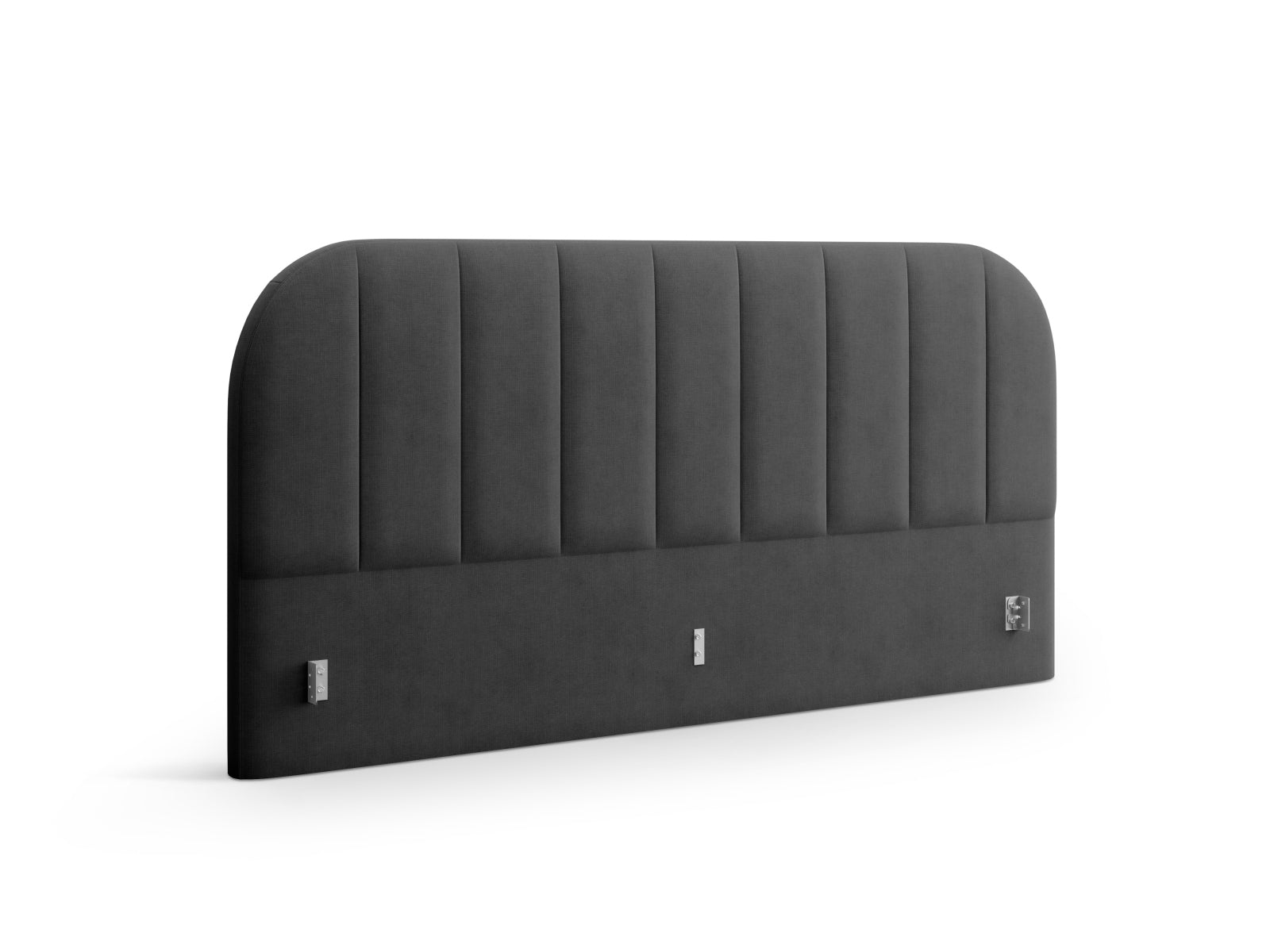 Elegantes Kopfteil Billy in tiefem Anthrazit von Micadoni, perfekt für zeitgemäße Schlafzimmer. Hochwertige Materialien und modernes Design vereinen sich.