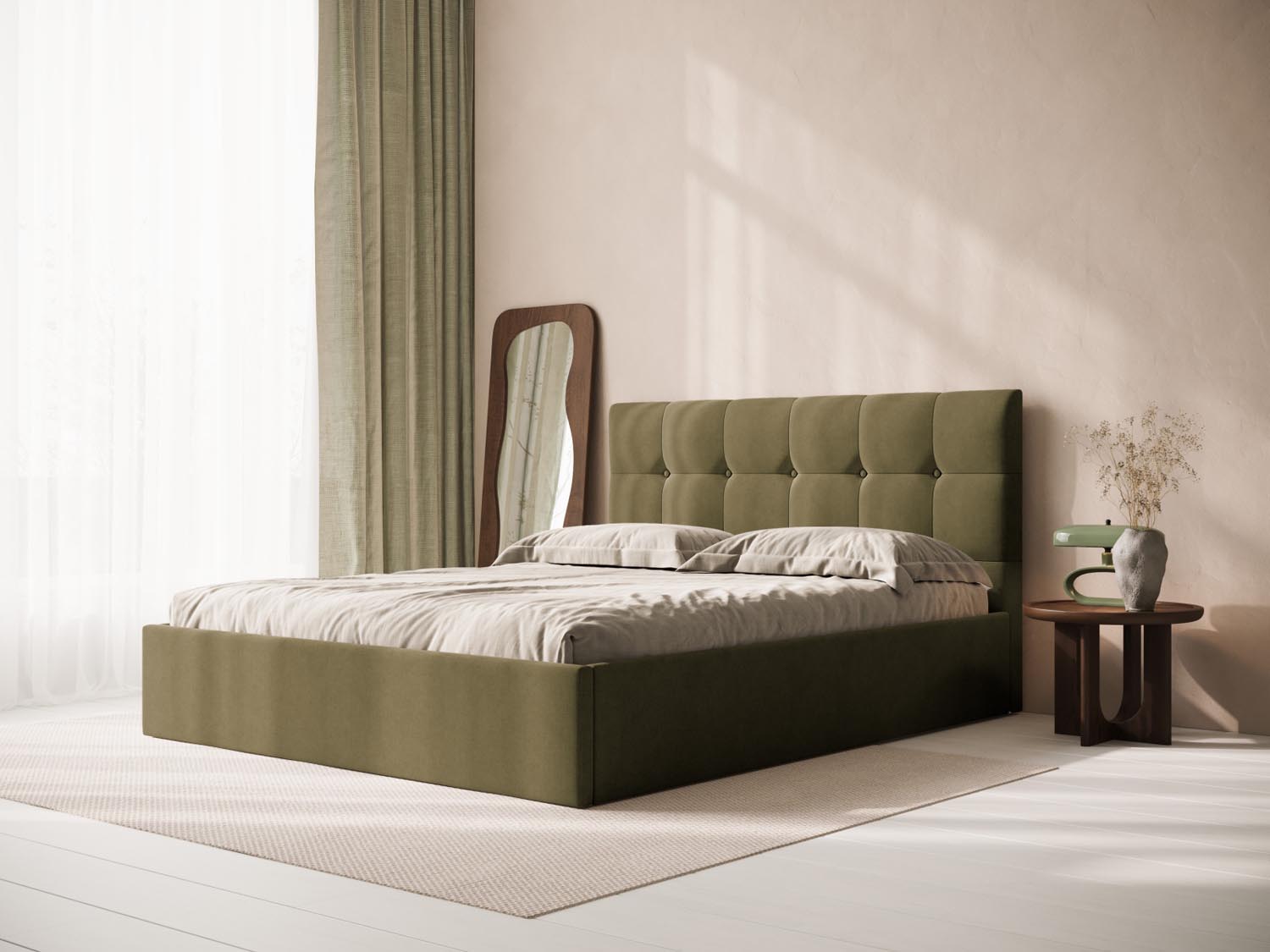 Entdecken Sie das elegante Phaedra Kopfteil von Micadoni – modernes Design trifft auf praktischen Stauraum für Ihr Schlafzimmer.