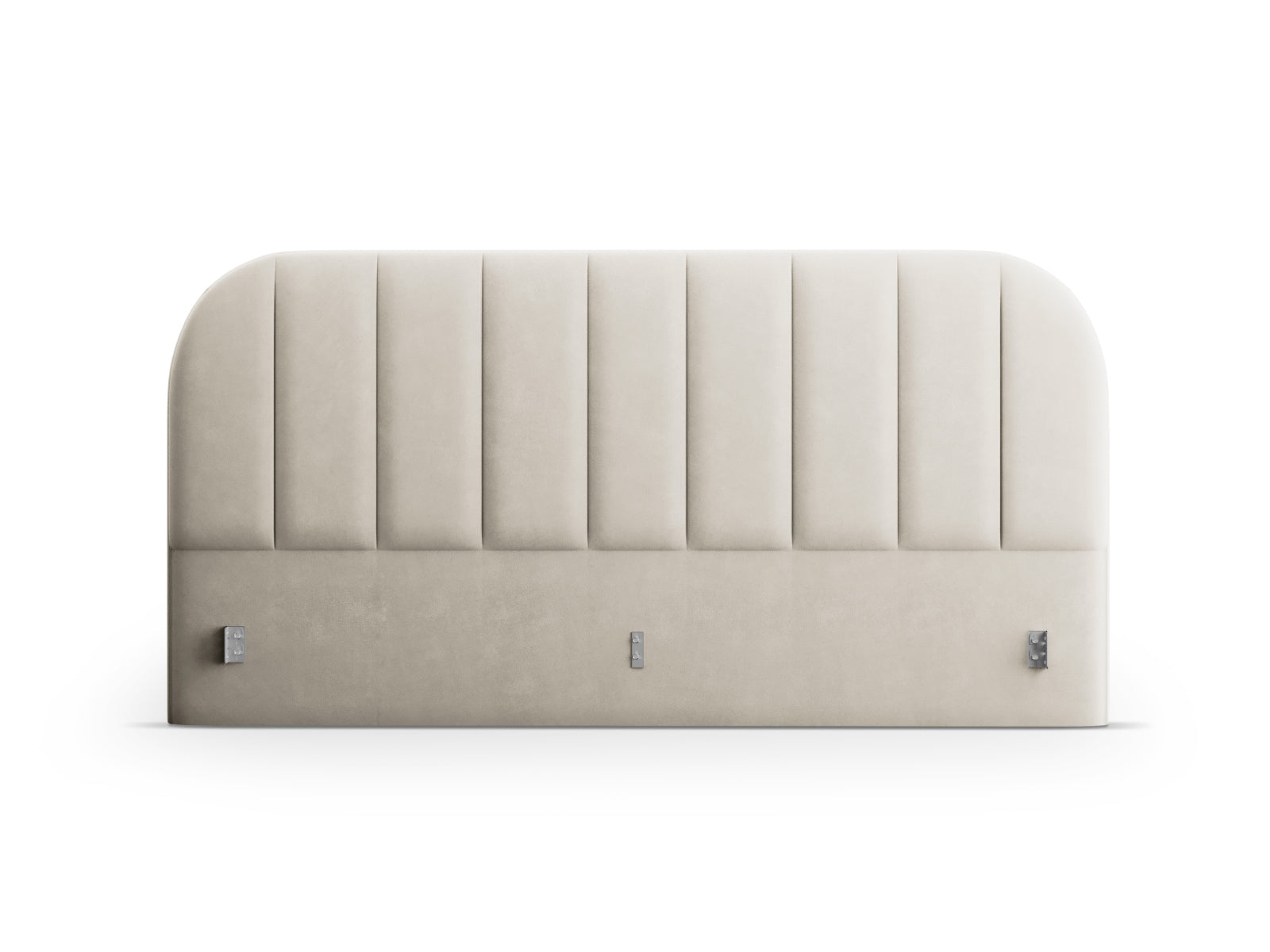 Stilvolles Kopfteil Billy aus weichem Velour in edlem Dunkelbeige, perfekt für ein modernes Schlafzimmer-Design und gemütliche Akzente.