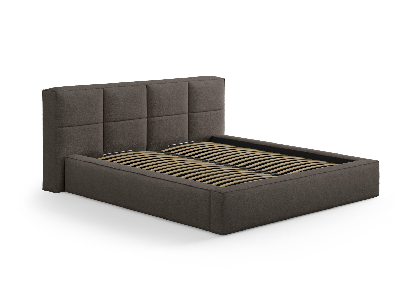 Verleihen Sie Ihrem Schlafzimmer mit dem Darren Boucle Kopfteil von Micadoni einen Hauch von Eleganz und modernem Design. Ideal für stilbewusste Einrichtung.