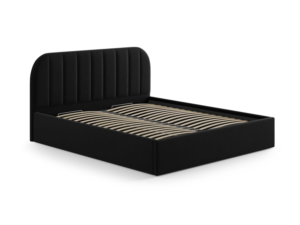 Billy Velour Headboard in Black-Bluvel präsentiert im Onlineshop von KAQTU Design AG. Kopfteile ist von Micadoni