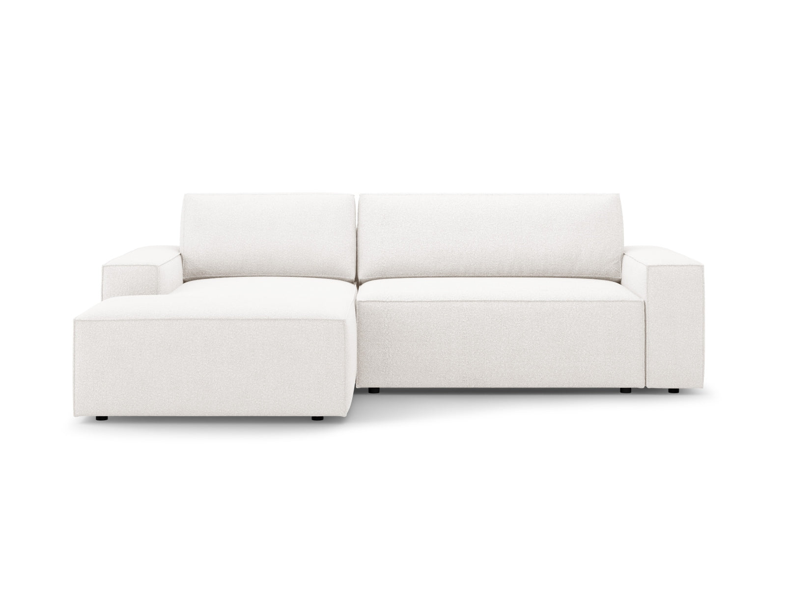 Jodie Boucle Ecksofa links mit Schlaffunktion und Stauraumbox 3 Sitzer in White präsentiert im Onlineshop von KAQTU Design AG. Ecksofa links ist von Micadoni