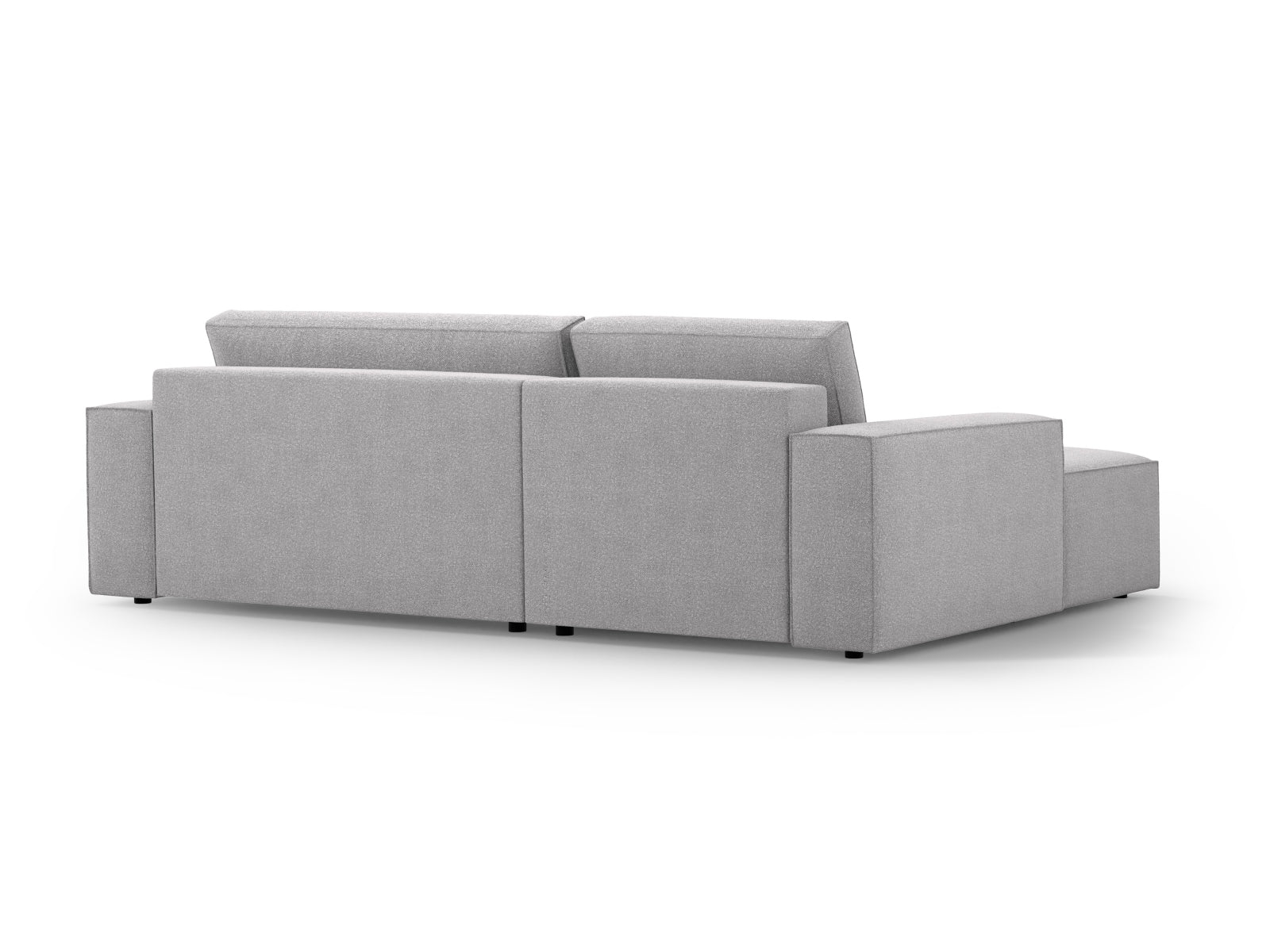 Stylisches Jodie Boucle Ecksofa links in modernem Design, ideal für entspannte Abende und als Schlafgelegenheit mit zusätzlichem Stauraum.
