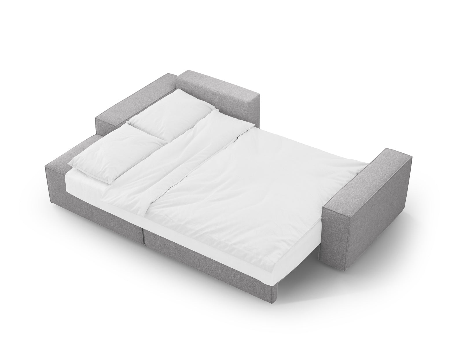 Stylisches Jodie Boucle Ecksofa links, 3-Sitzer mit praktischer Schlaffunktion und Stauraum, ideal für modernes Wohnen und Entspannung.