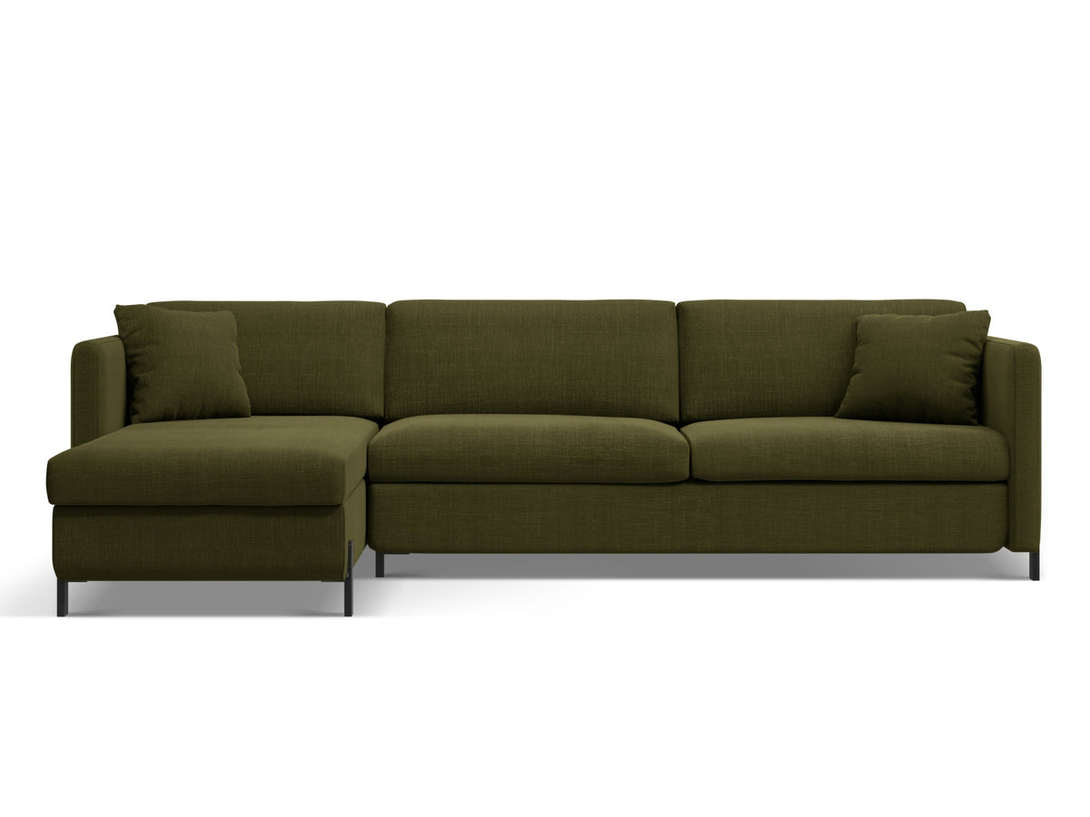 Gloria Ecksofa links mit Schlaffunktion und Stauraum 5 Sitzer in Green-Bjorn präsentiert im Onlineshop von KAQTU Design AG. Bettsofa links ist von Micadoni
