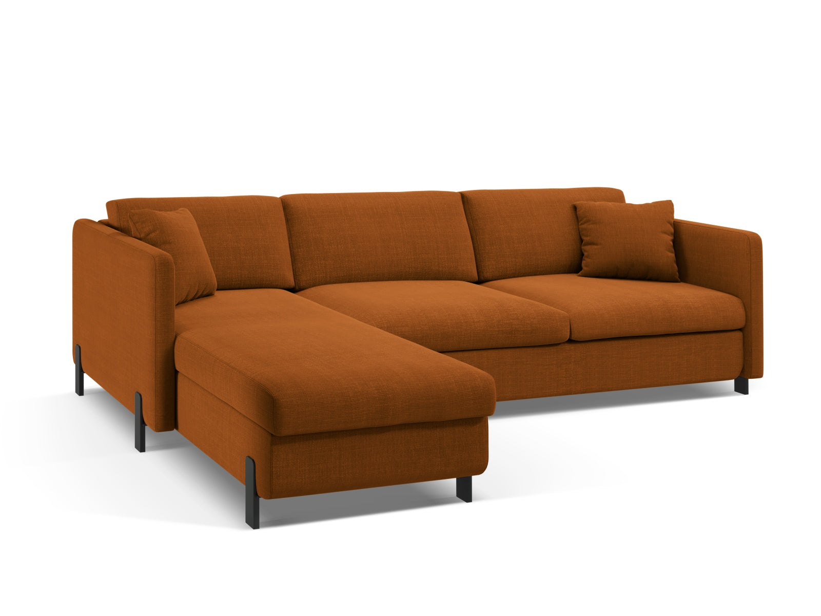 Elegantes 5-Sitzer Ecksofa Gloria links, multifunktional mit Schlaffunktion und Stauraum, perfekt für stilvolle Wohnräume und Übernachtungsgäste.