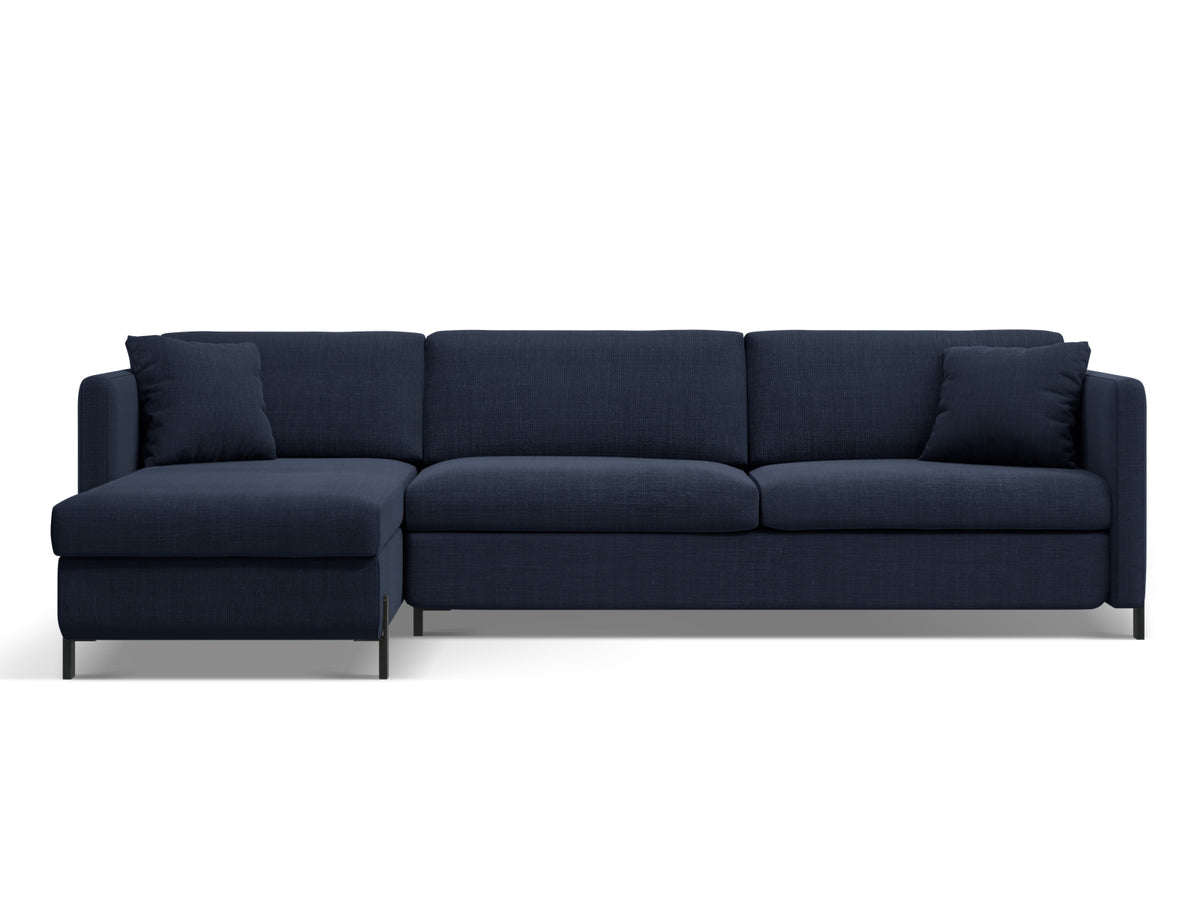 Gloria Ecksofa links mit Schlaffunktion und Stauraum 5 Sitzer in Blue-Bjorn präsentiert im Onlineshop von KAQTU Design AG. Bettsofa links ist von Micadoni