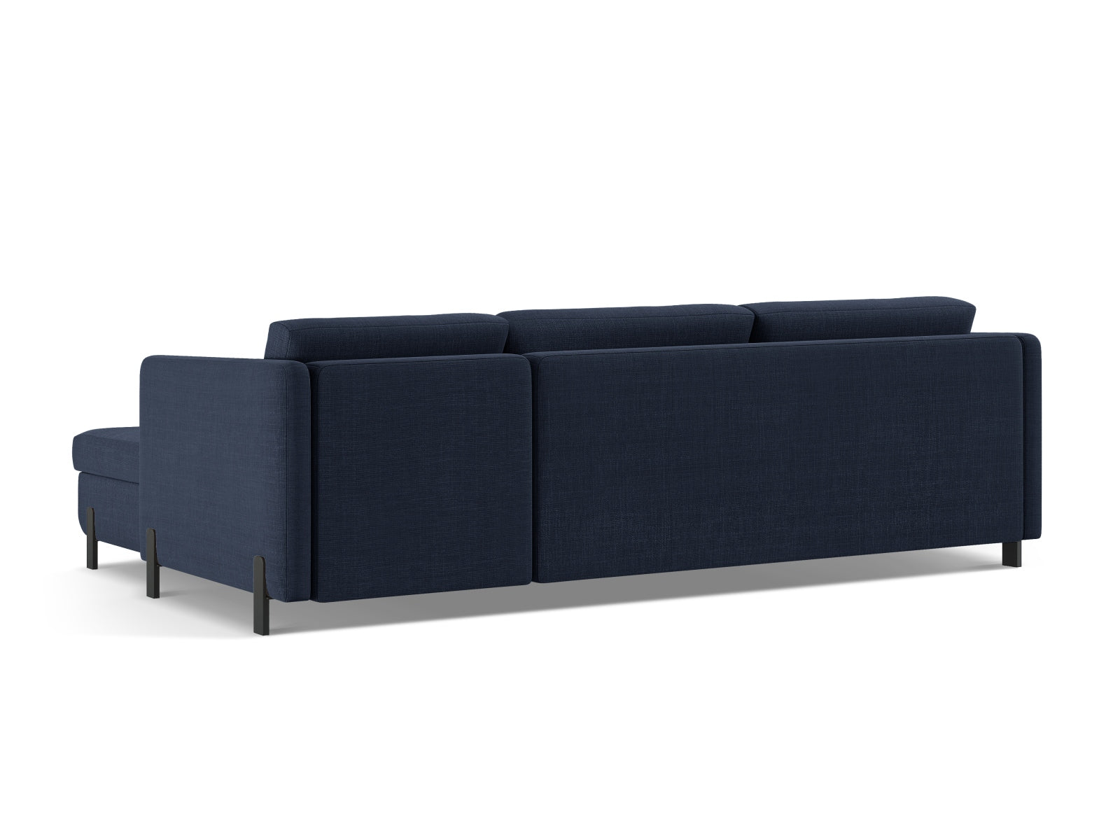 Stylisches Ecksofa in Blau, 5-Sitzer mit Schlaffunktion und Stauraum, ideal für gemütliche Abende und flexible Wohnlösungen.