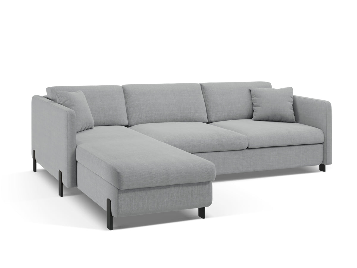 Gloria Ecksofa links mit Schlaffunktion und Stauraum 5 Sitzer in Light Grey-Bjorn präsentiert im Onlineshop von KAQTU Design AG. Bettsofa links ist von Micadoni
