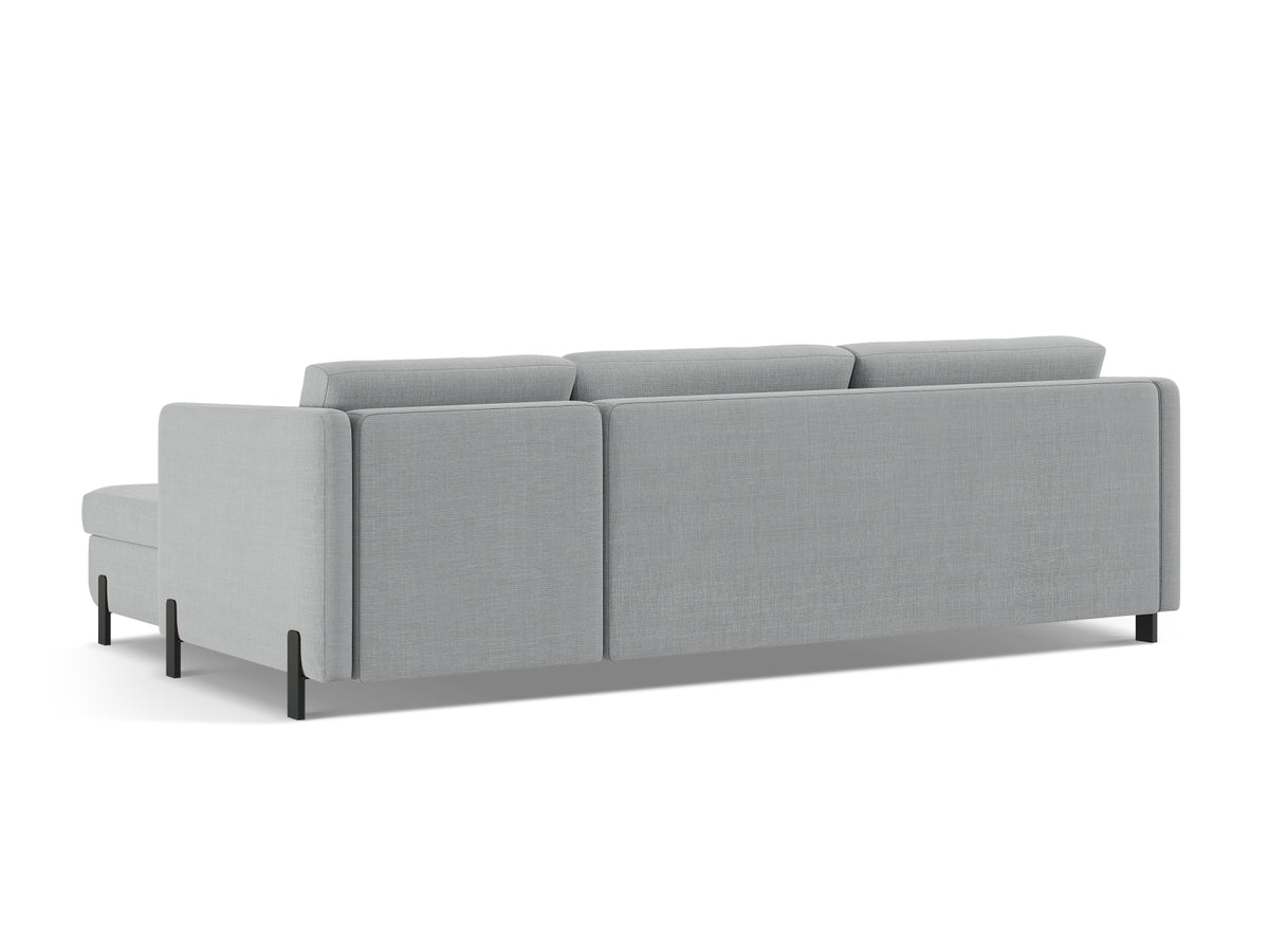 Gloria Ecksofa links mit Schlaffunktion und Stauraum 5 Sitzer in Light Grey-Bjorn präsentiert im Onlineshop von KAQTU Design AG. Bettsofa links ist von Micadoni