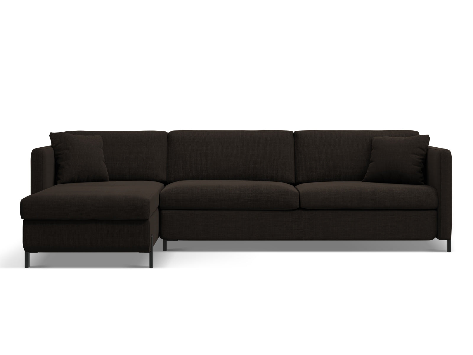Gloria Ecksofa links mit Schlaffunktion und Stauraum 5 Sitzer in Dark Grey-Bjorn präsentiert im Onlineshop von KAQTU Design AG. Bettsofa links ist von Micadoni
