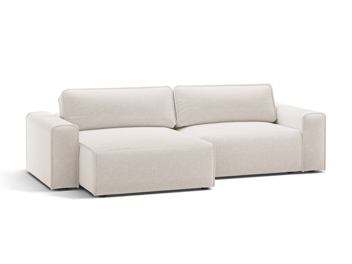3-Sitzer Ecksofa links mit Bettfunktion und Box Victor in Light Beige-Moly präsentiert im Onlineshop von KAQTU Design AG. Bettsofa links ist von Micadoni