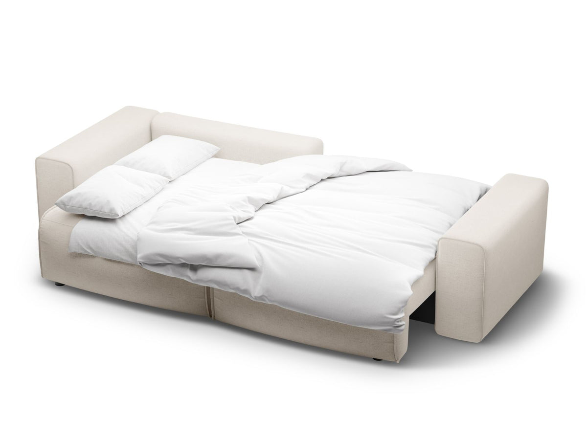 3-Sitzer Ecksofa links mit Bettfunktion und Box Victor in Light Beige-Moly präsentiert im Onlineshop von KAQTU Design AG. Bettsofa links ist von Micadoni