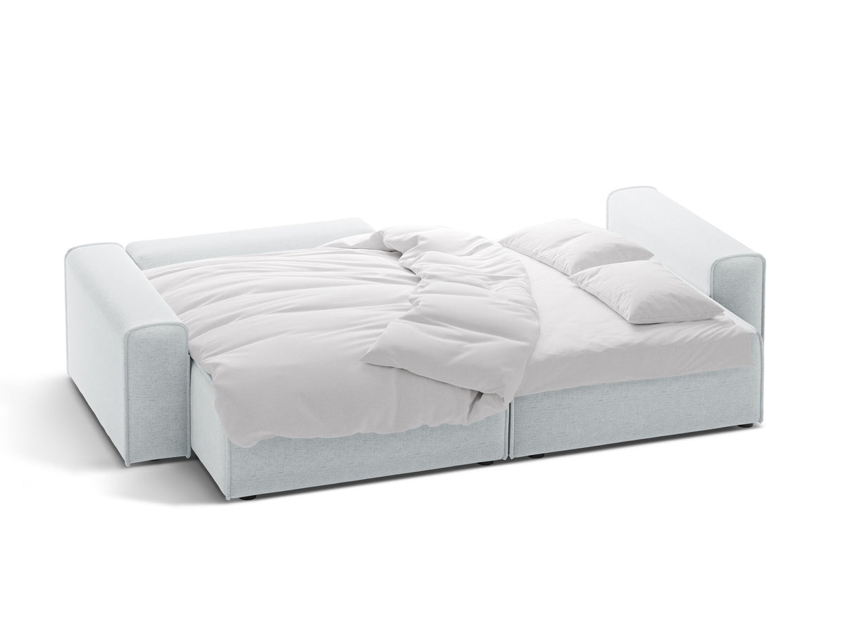 3-Sitzer Ecksofa Victor mit Schlaffunktion und Stauraum, links in Light Grey-Moly präsentiert im Onlineshop von KAQTU Design AG. Bettsofa links ist von Micadoni