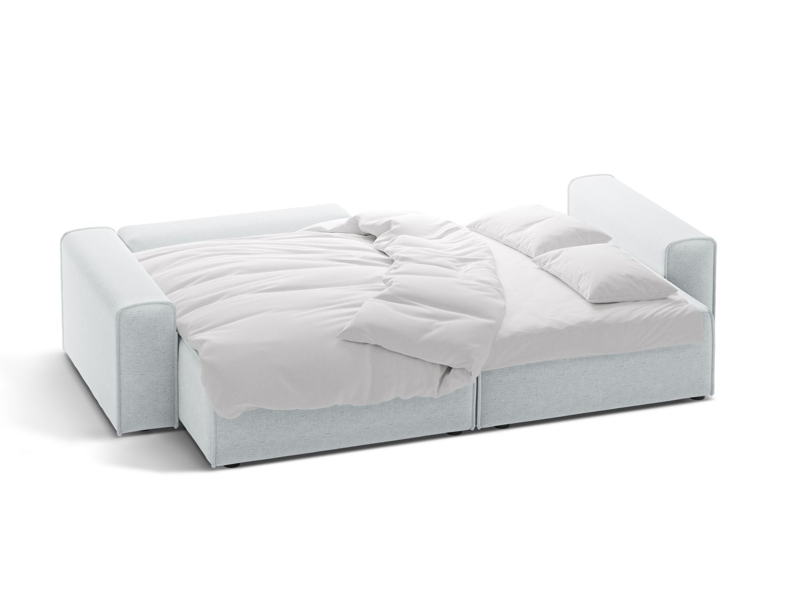 Modernes 3-Sitzer Ecksofa Victor in elegantem Grau, perfekt für gemütliche Abende, bietet Schlaffunktion und zusätzlichen Stauraum.