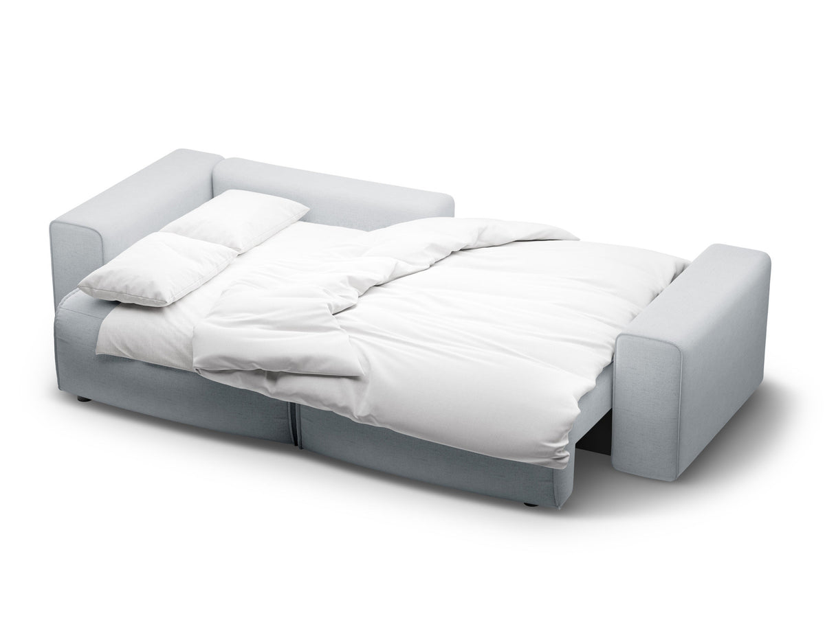 3-Sitzer Ecksofa Victor mit Schlaffunktion und Stauraum, links in Light Grey-Moly präsentiert im Onlineshop von KAQTU Design AG. Bettsofa links ist von Micadoni
