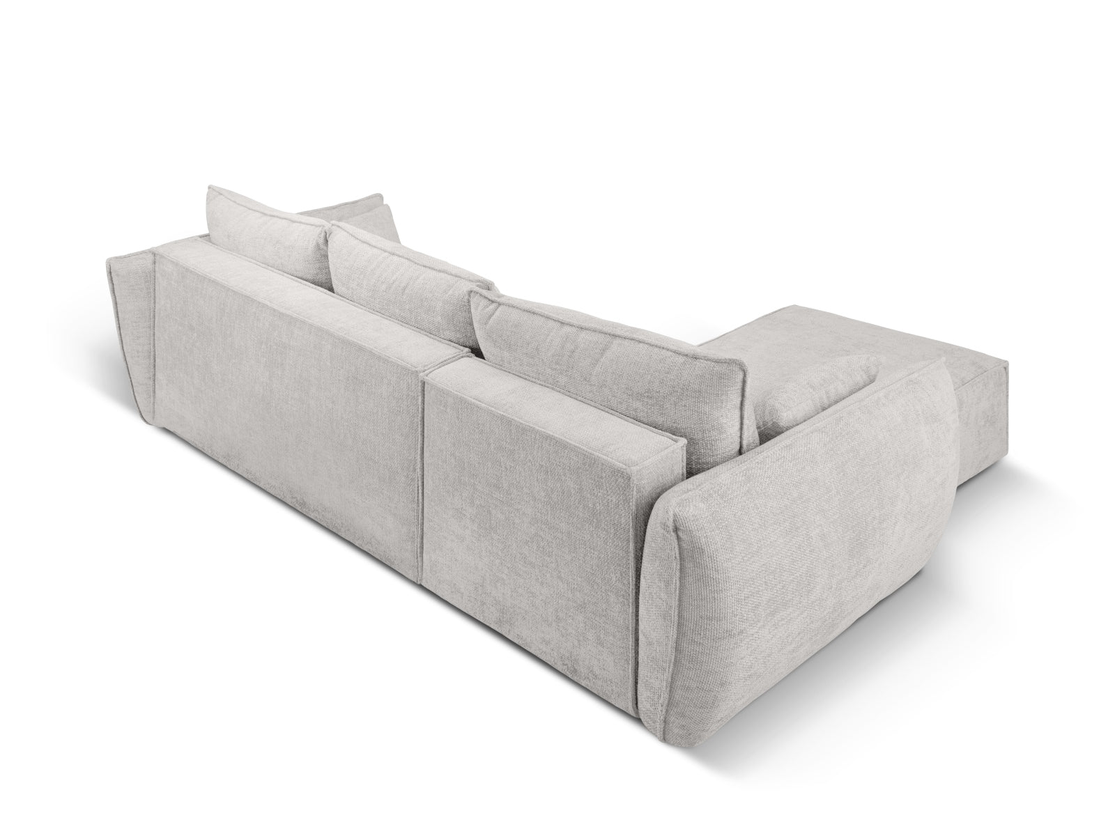 Stylisches Kaelle Ecksofa links in zeitlosem Grau, 4-Sitzer mit cleverer Schlaffunktion und integriertem Stauraum für zusätzlichen Komfort.