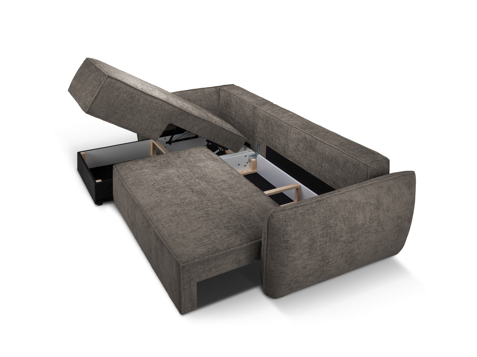 Stylisches Kaelle Ecksofa links in modernem Design, ideal für Wohnräume, mit Schlaffunktion und Stauraum für optimale Nutzung.