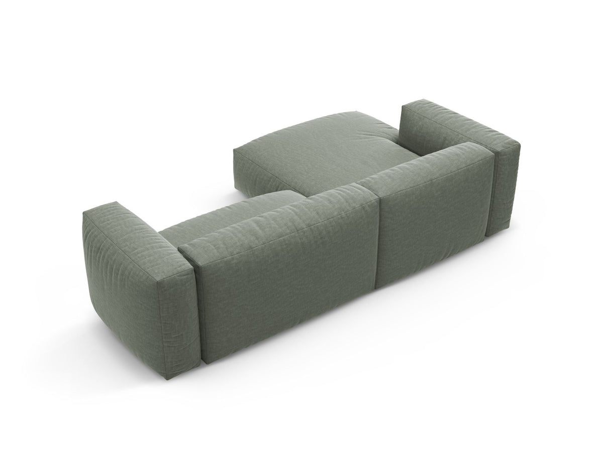 4-Sitzer Ecksofa links mit Bettfunktion Martina in Moss Green-Boston präsentiert im Onlineshop von KAQTU Design AG. Bettsofa links ist von Micadoni