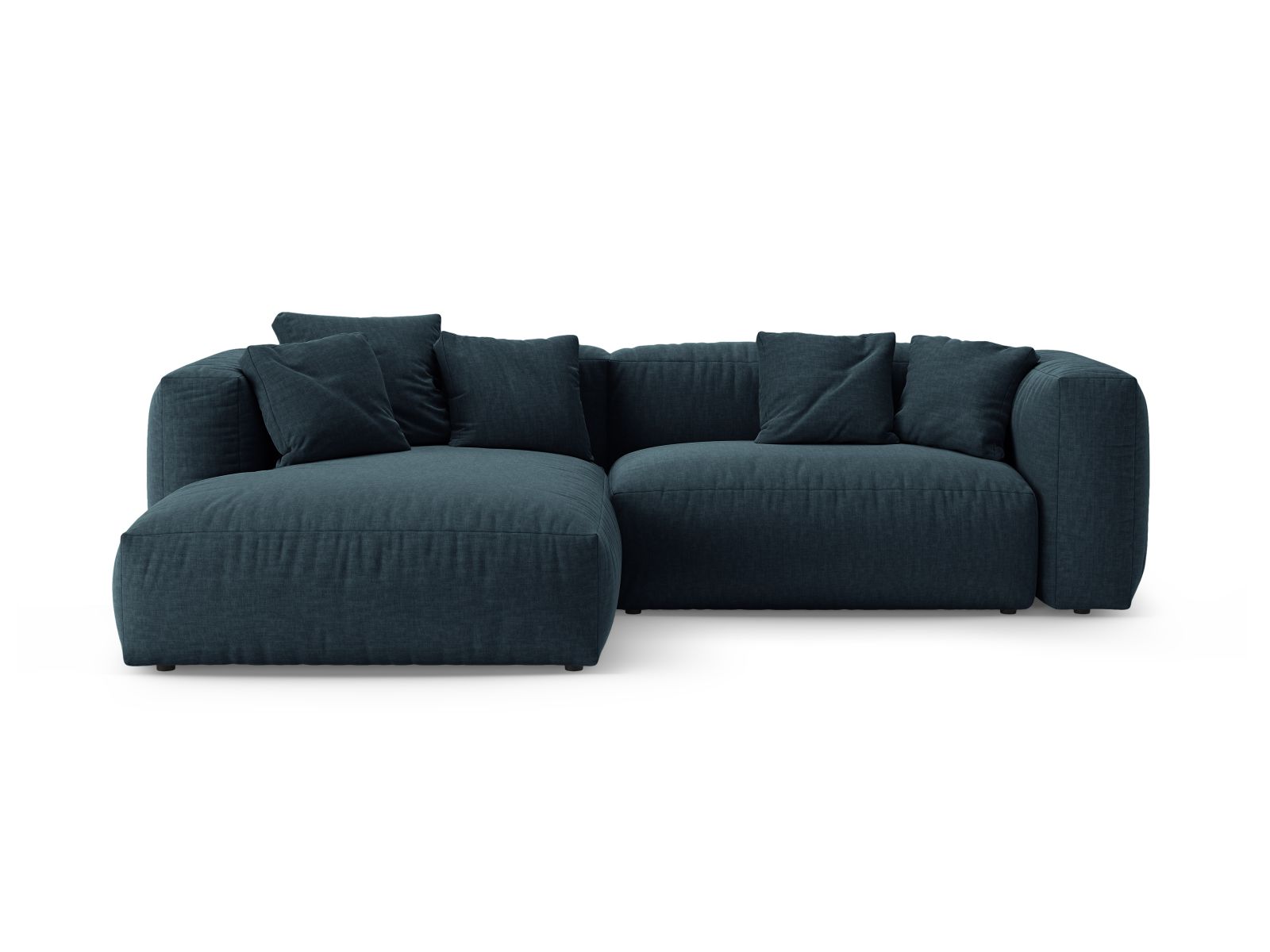 4-Sitzer Ecksofa links mit Bettfunktion Martina in Blue Jeans-Boston präsentiert im Onlineshop von KAQTU Design AG. Bettsofa links ist von Micadoni