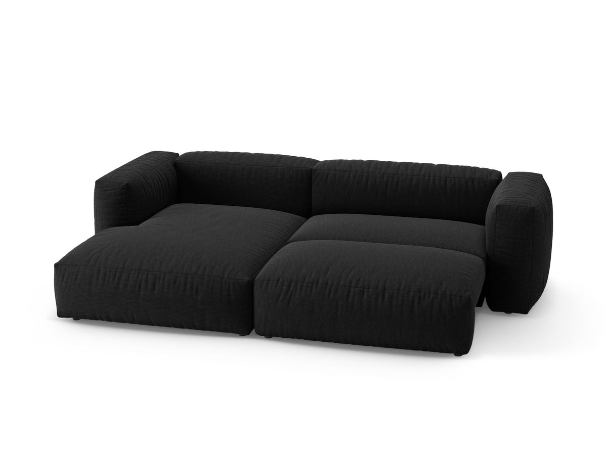 4-Sitzer Ecksofa links mit Bettfunktion Martina in Black-Boston präsentiert im Onlineshop von KAQTU Design AG. Bettsofa links ist von Micadoni