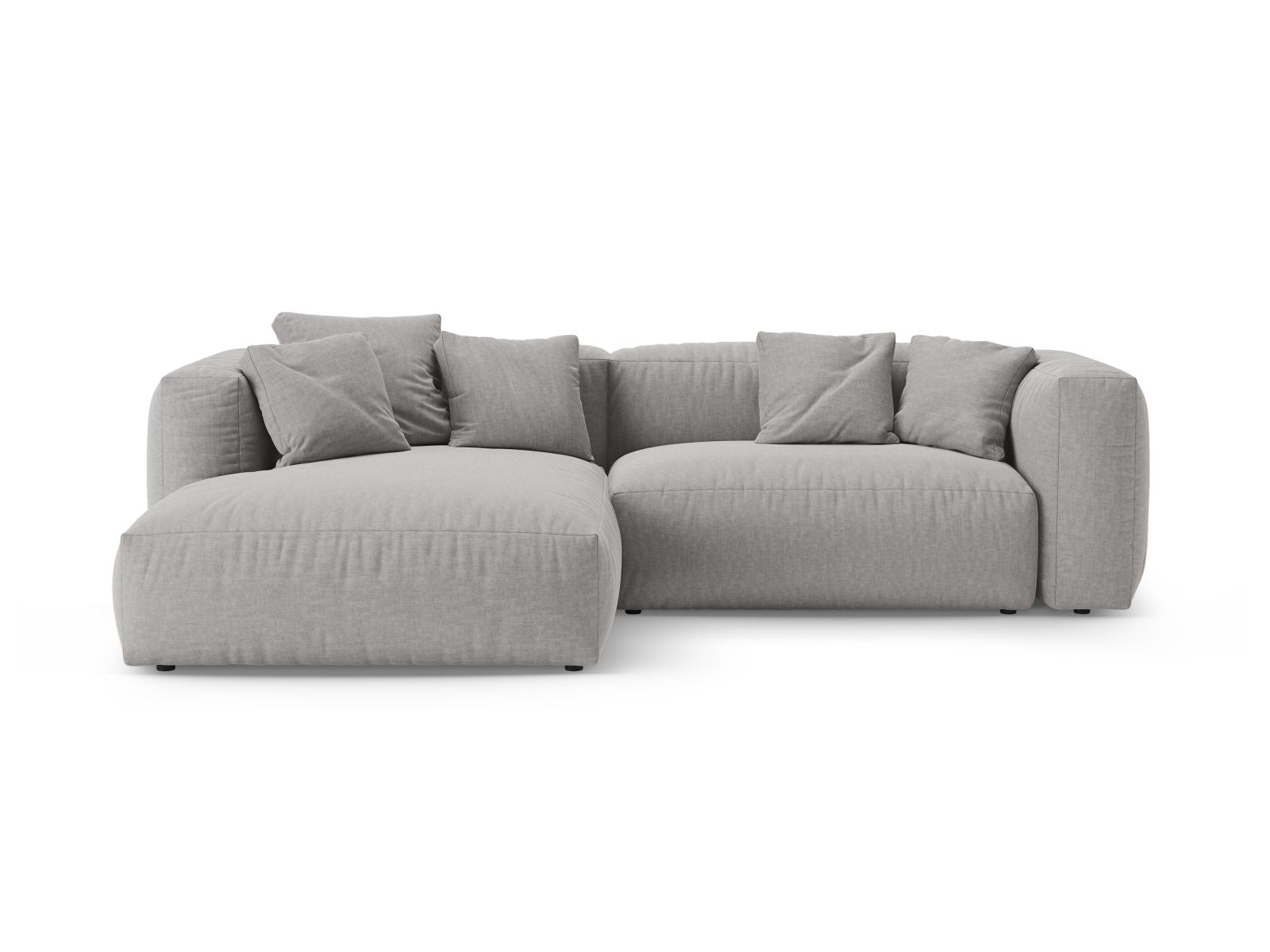 4-Sitzer Ecksofa links mit Bettfunktion Martina in Light Grey-Boston präsentiert im Onlineshop von KAQTU Design AG. Bettsofa links ist von Micadoni
