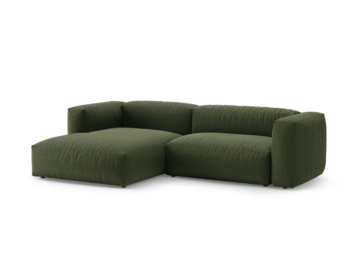 4-Sitzer Ecksofa links mit Bettfunktion Martina in Green-Boston präsentiert im Onlineshop von KAQTU Design AG. Bettsofa links ist von Micadoni
