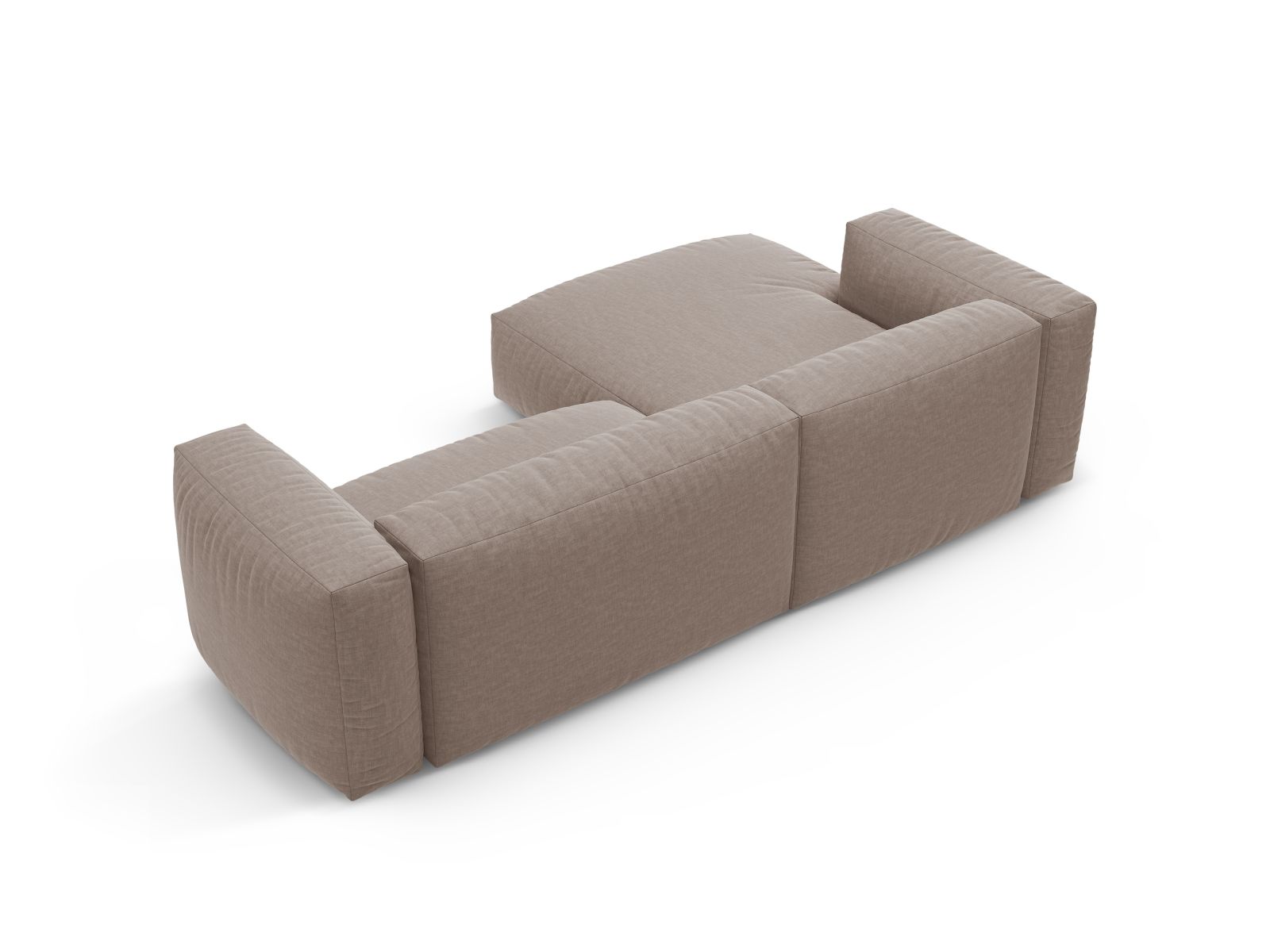 Stylisches 4-Sitzer Ecksofa Martina in edlem Dunkelbeige, ideal für entspannte Abende und mit nützlicher Schlafoption für Übernachtungsgäste.