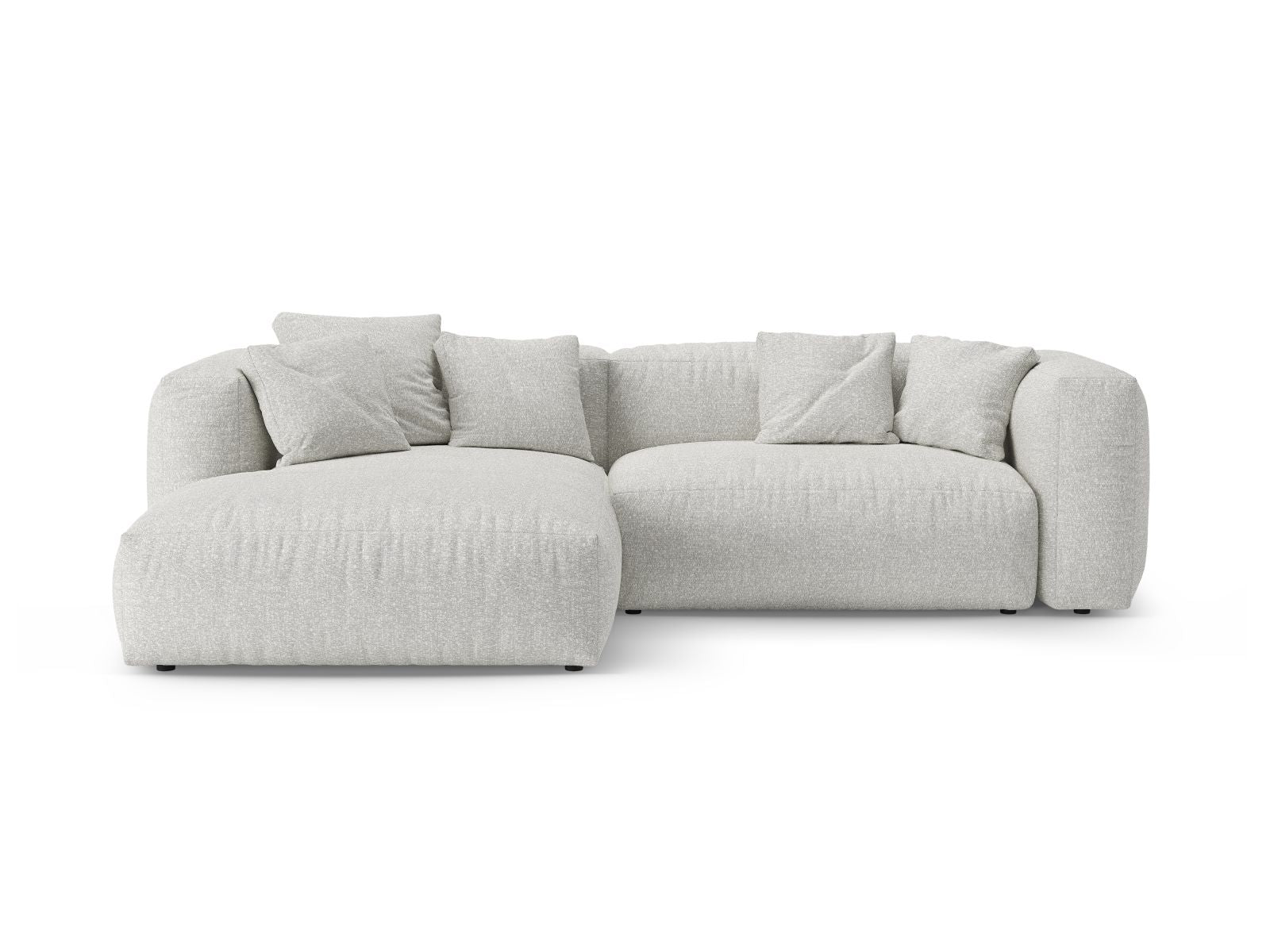 4-Sitzer Ecksofa links mit Bettfunktion und Box Martina in Grey Beige Melange-Monet präsentiert im Onlineshop von KAQTU Design AG. Bettsofa links ist von Micadoni