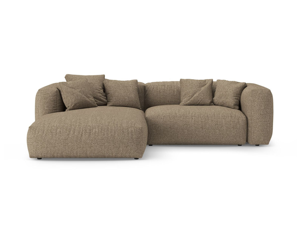 4-Sitzer Ecksofa links mit Schlaffunktion und Stauraum Martina in Cappuccino-Monet präsentiert im Onlineshop von KAQTU Design AG. Bettsofa links ist von Micadoni