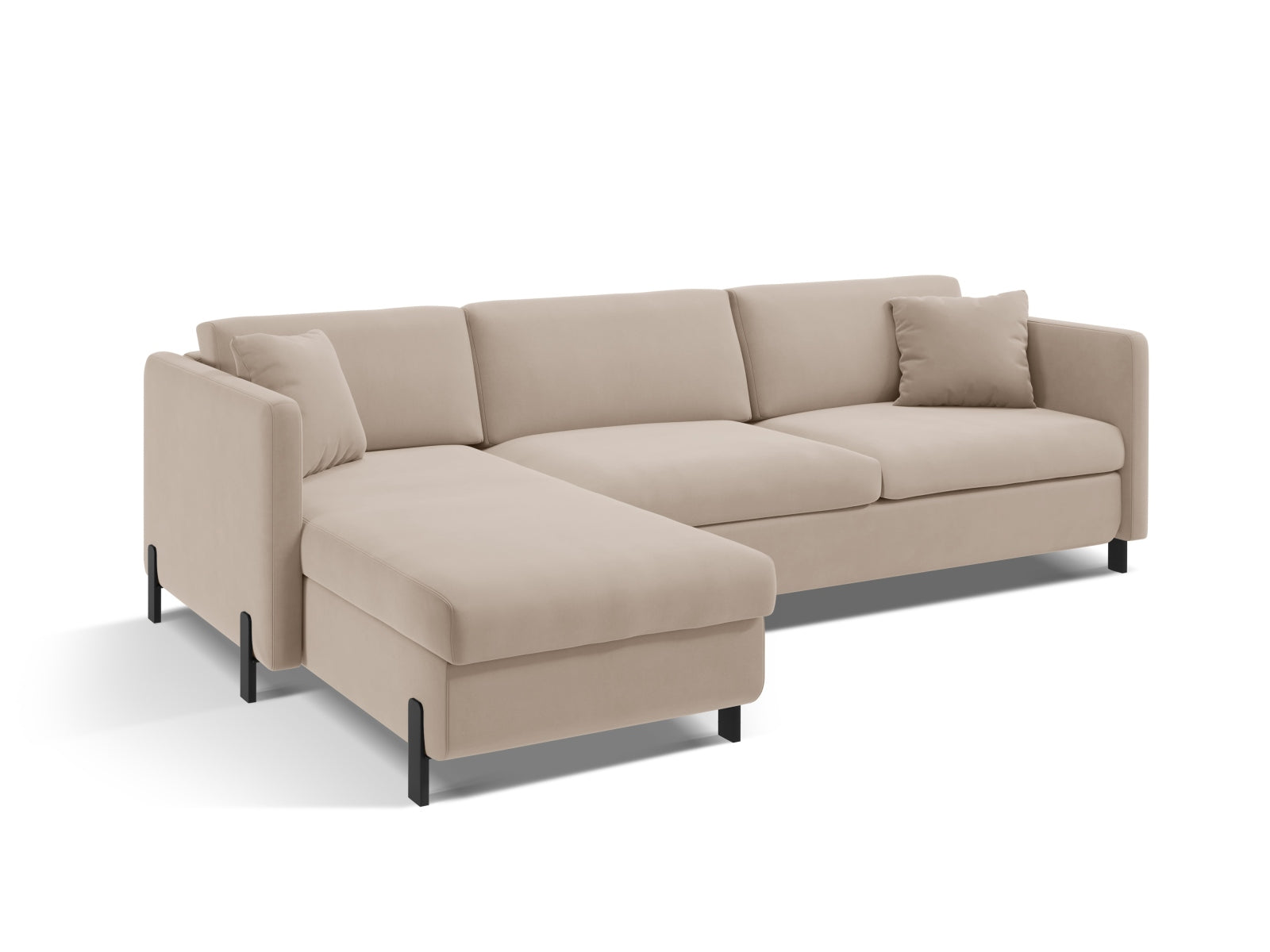Erleben Sie das stilvolle Gloria Velour Ecksofa von Micadoni – ein 5-Sitzer mit praktischer Schlaffunktion, perfekt für gemütliche Abende und Gäste.