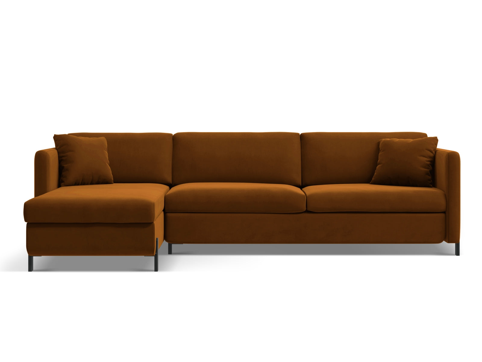 Gloria Velour links Ecksofa mit Schlaffunktion 5 Sitzer in Brown präsentiert im Onlineshop von KAQTU Design AG. Ecksofa links ist von Micadoni