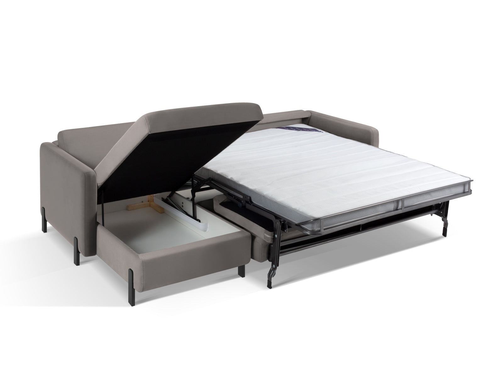 Entdecken Sie das elegante Gloria Velour Ecksofa von Micadoni – ein 5-Sitzer mit Schlaffunktion, ideal für entspannte Abende und Übernachtungsgäste.