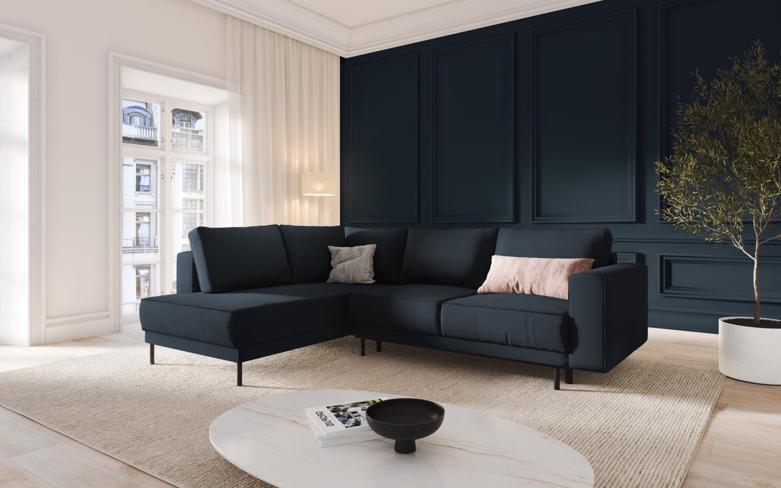 Entdecken Sie das stilvolle Caro Velour Ecksofa von Micadoni – ein 5-Sitzer mit Schlaffunktion, ideal für gemütliche Abende und moderne Wohnkonzepte.