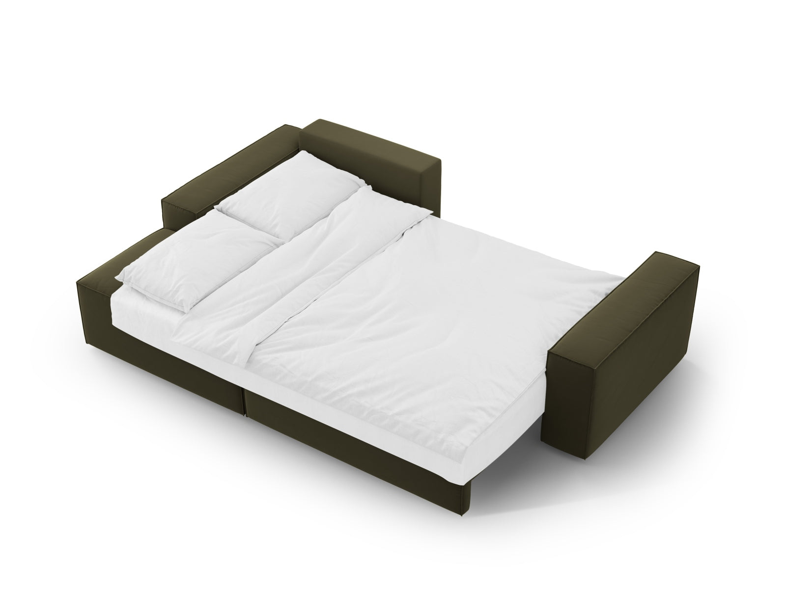 Elegantes Jodie Velour Ecksofa in sanften Grüntönen, linksseitig, bietet Komfort, Schlaffunktion und zusätzlichen Stauraum für Ihre Wohnräume.