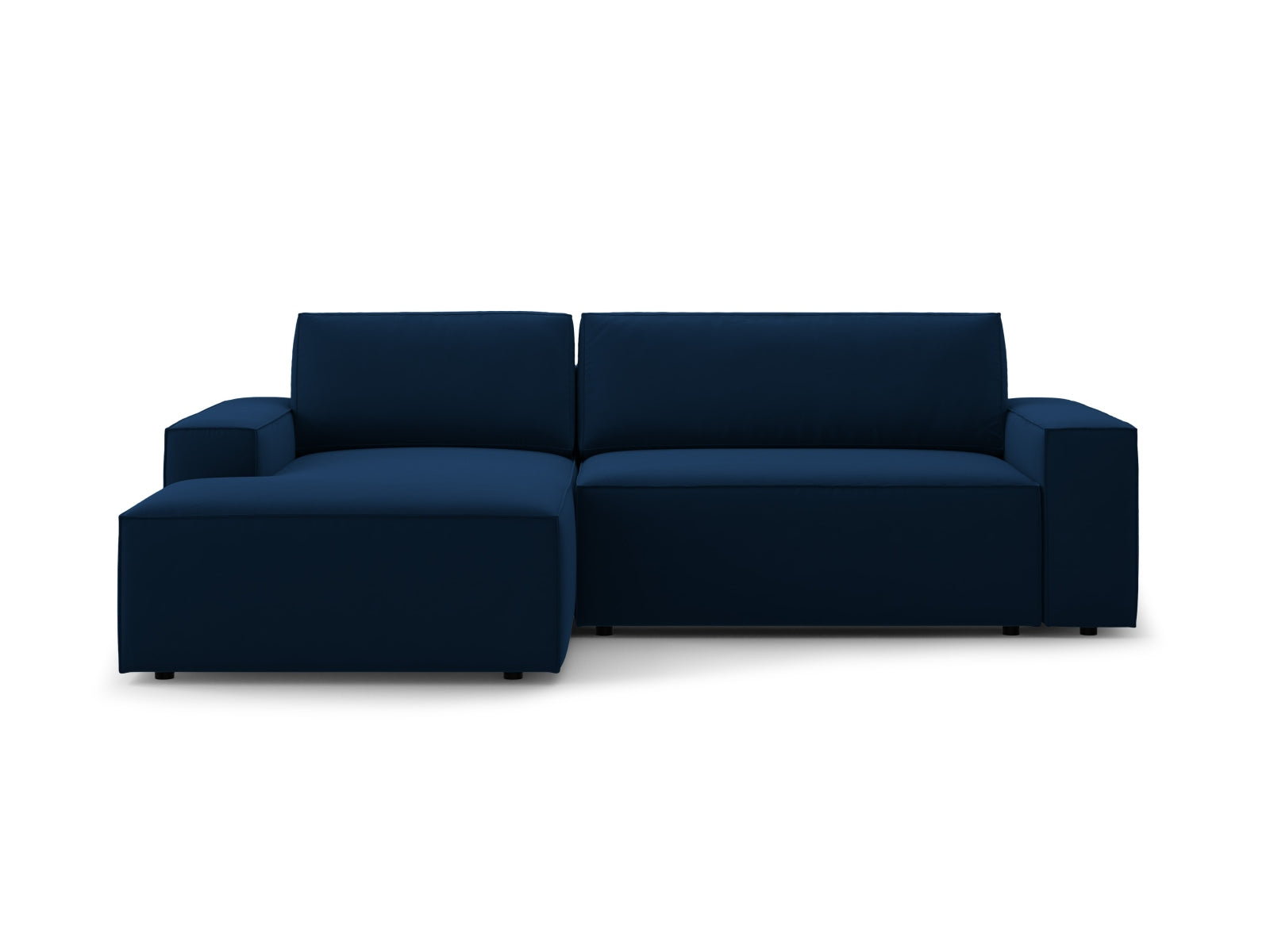 Jodie Velour Ecksofa links mit Schlaffunktion und Stauraumbox 3 Sitzer in Royal Blue-Bluvel präsentiert im Onlineshop von KAQTU Design AG. Bettsofa links ist von Micadoni