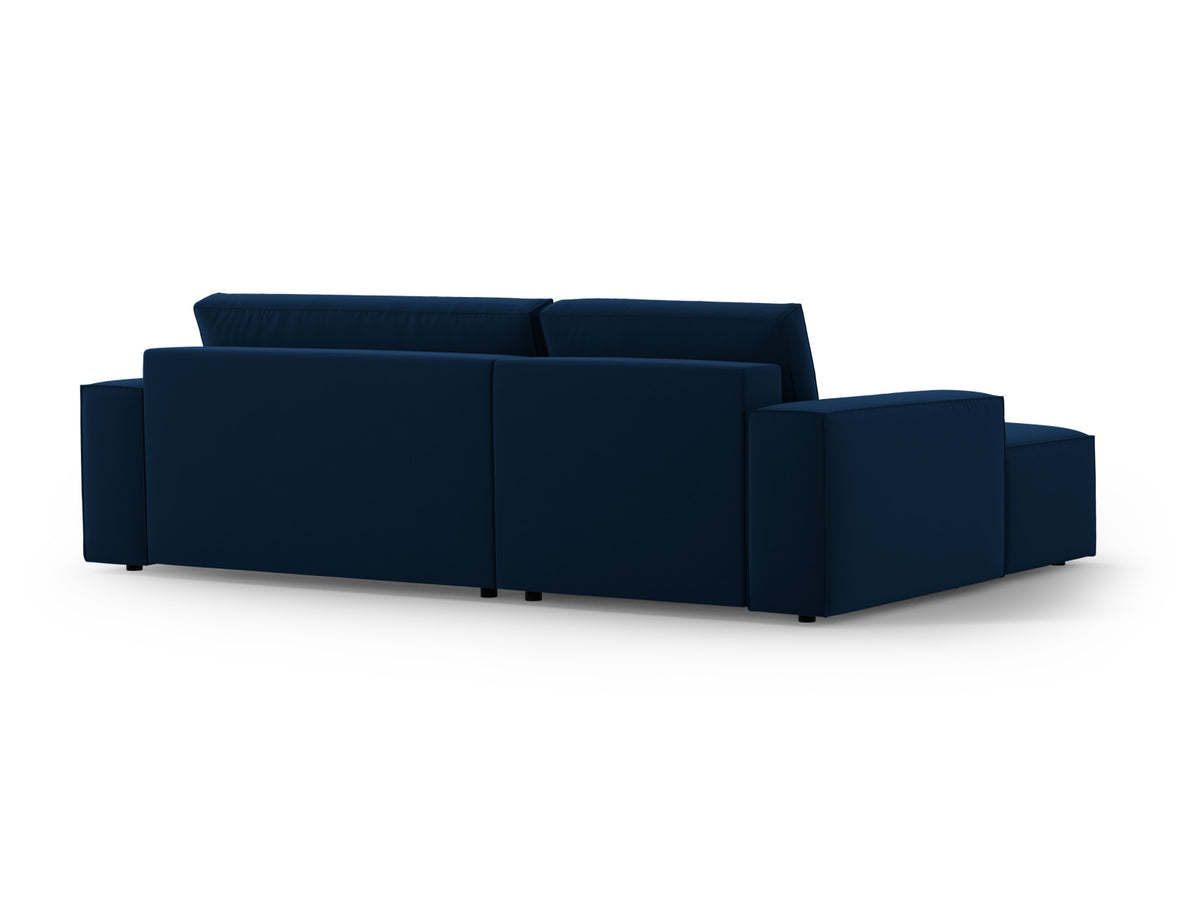 Jodie Velour Ecksofa links mit Schlaffunktion und Stauraumbox 3 Sitzer in Royal Blue-Bluvel präsentiert im Onlineshop von KAQTU Design AG. Bettsofa links ist von Micadoni