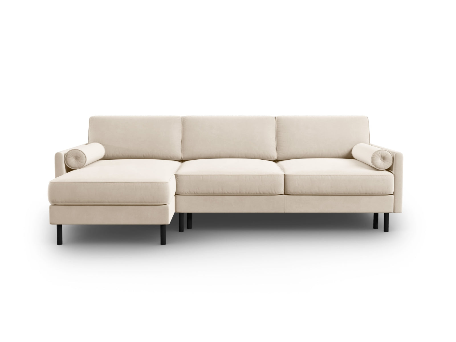 Scott Velour links Ecksofa mit Schlaffunktion und Stauraum 5 Sitzer in Light Beige präsentiert im Onlineshop von KAQTU Design AG. Ecksofa links ist von Micadoni
