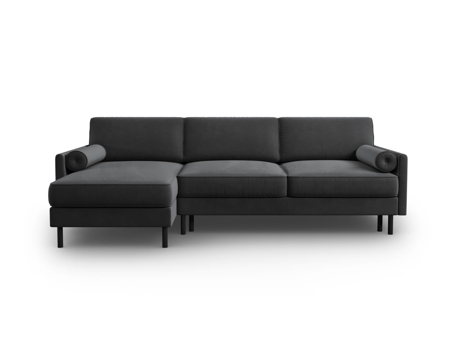 Scott Velour links Ecksofa mit Schlaffunktion und Stauraum 5 Sitzer in Grey-Bluvel präsentiert im Onlineshop von KAQTU Design AG. Bettsofa links ist von Micadoni