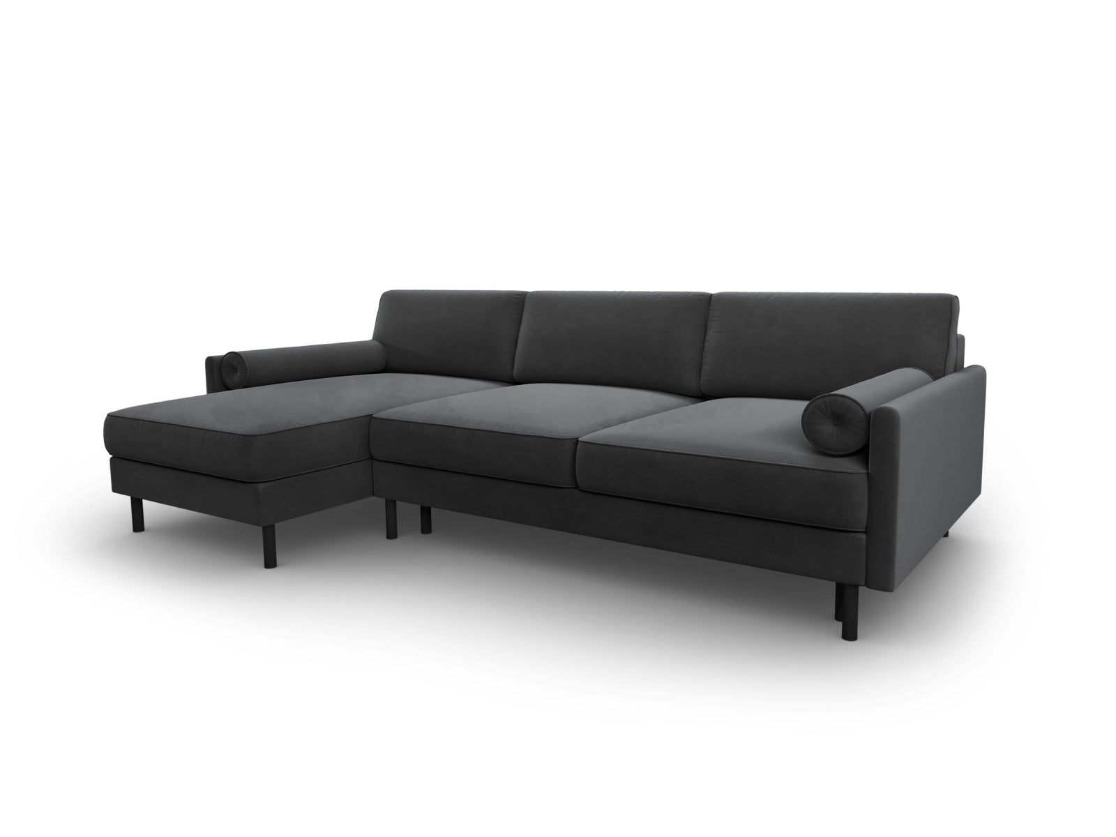 Entdecken Sie das stilvolle Scott Velour Ecksofa von Micadoni. Dieses 5-Sitzer Sofa bietet eine komfortable Schlaffunktion und cleveren Stauraum.